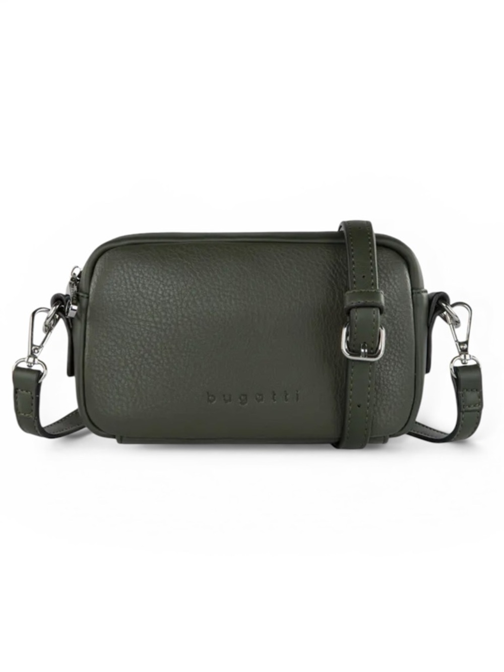 Bugatti Dark Olive Green Pebbled vegan Leather Shoulder Bag